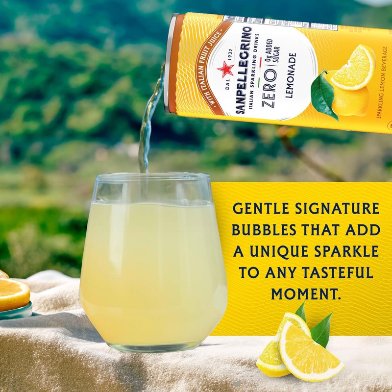 Sanpellegrino Zero Grams Added Sugar Italian Sparkling Drinks Lemonade, Sparkling