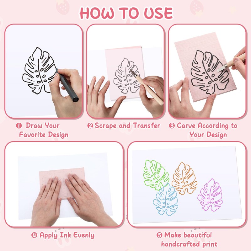 Frienda 30 Pack 4"x6" Rubber Carving Blocks Rubber Stamp Carving