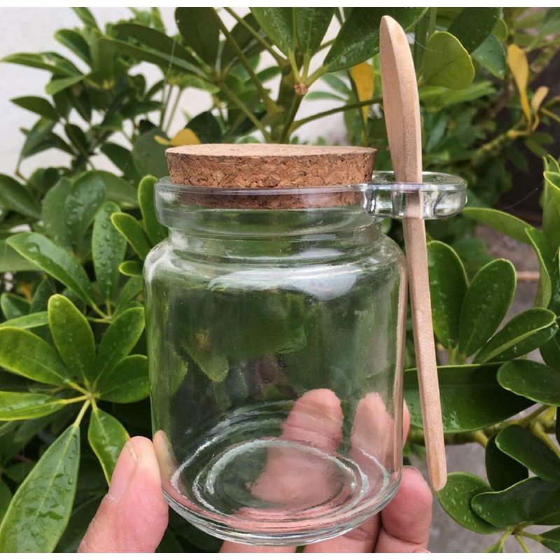 1Pcs 250ml/8.5oz Empty Clear Glass Jam Jar with Cork and
