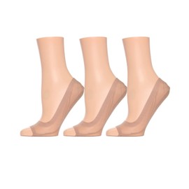 MeMoi Open Toe Fine Edge Liner 3 Pack Tan One Size