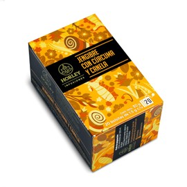 Horley, Horley Té Jengibre con Cúrcuma y Canela, con 20 Sobres de 1.5 Gr., 69 Gramos