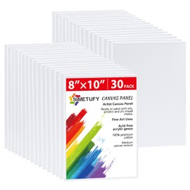 Simetufy 30 Pack 8x10 Inch Painting Canvas, Blank Cotton Canvas Panels Bulk Value Pack for Party, Acrylics Oil Watercolor Tempera Paints