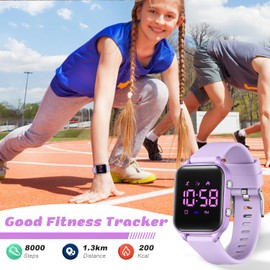 Waterproof Fitness Tracker Watch for Kids Teens No App Birthday Christmas Gifts for Ages 5-13 Kids Digital Watches for Boys Girls Sport Watch with Pedometer Stopwatch Vibration Alarm