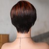 Mysyty Orange Short Bob Wig Human Hair Pixie Cut wigs
