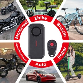 Koolertron Motorcycle Security Alarm, Bike Alarm, 3 Levels of Volume Adjustment, 7 Level Sensitivity Adjustment, Bicycle, Security Buzzer, Anti-Theft, IP66 Waterproof, 113 dB Loud Volume, LED Red