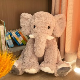 19.2 Inch Large Elephant Stuffed Animals,Clever Elephant Plush Toy for Kids, for Girls and Women,Super Soft Room Decoration(Gray).