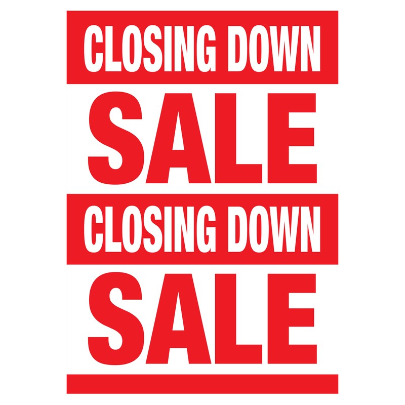 PCL Media ltd Printed Closing Down Sale Posters Window Sign