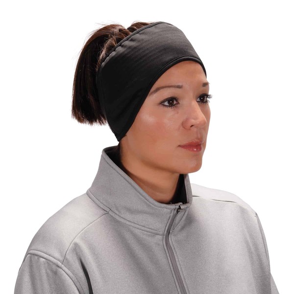 Ergodyne womens Hat 2 Layer Winter Headband Fleece Spandex, Black, One Size US