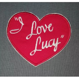 Handmade I Love Lucy Red  Heart   Iron on Embroidered Applique Patch