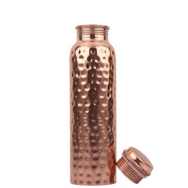 Pure Copper Water Bottle – 1000ml (34 oz) Leak-Proof Ayurvedic Bottle | Handmade, BPA-Free, Joint-Free Design for Health, Yoga, Office & Travel | Ideal for Hydration & Detox (Hammered)