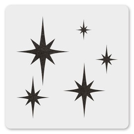 MAGJUCHE Abstract Stars Stencil 6 Inches, Reusable Starburst Stencil for Painting DIY Crafts Decor