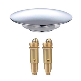 JINXM Bathroom Sink Drain Plug Polished Brass Chrome with Pop Up Screw Click Clack Plug Bolt for Washbasin Tap Push Button Drain Fitting Bathroom Pop Up Plug
