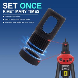 BEETOW Rivet Nut Tool Set,16'' Rivet Nut Tool with 15 Metric and SAE Mandrels, 200Pcs Rivet Nut Assortment Set, and Sturdy Carrying Case