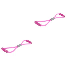 Sosoport 2pcs Flat Latex Elastic Resistance Band for Strength Training Therapy Lightweight Durable Exercise Bands Pink for Legs Workouts for Home Gym Use