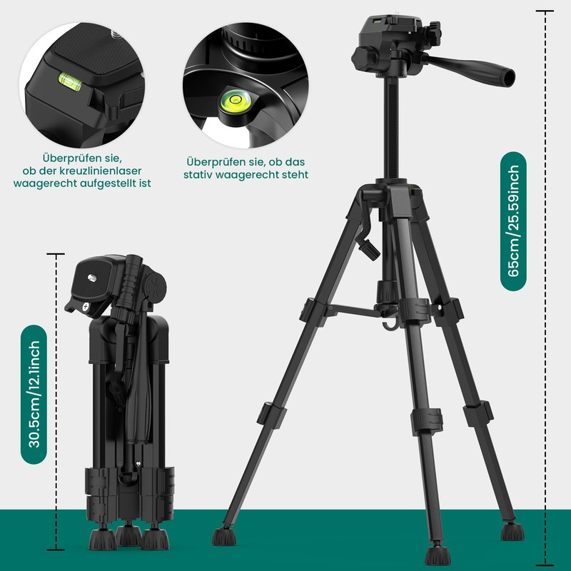 Hychika Construction Tripod for Cross Line Lasers and Leveling Devices,