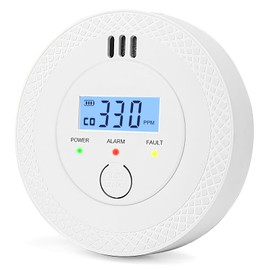 Carbon Monoxide Detector,Mini CO Alarm Detector with Digital LCD Display,LED Lights for Home,Battery Powered,Test-Silence Button