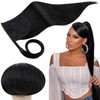 Runature Real Hair Black Braid Extensions, Remy Real Hair, Clip-In