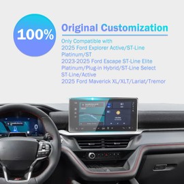 pzswuxie Screen Protector for 2025 Ford Explorer/2023-2025 Ford Escape /2025 Maverick 13.2 Inch Tempered Glass Protective Film Navigation Display Infotainment Accessories Car Radio Cover 9H HD Clear