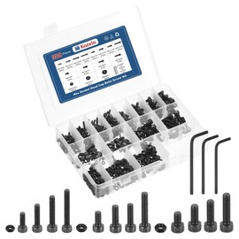 Kozelo 500pcs Socket Head Cap Screws Bolts Nuts Assortment Kit - [M3/M4/M5] Alloy Steel Fully Threaded Black Oxide 12.9 Internal Hex Screw for 3D Printer Use, with Wrench
