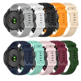 Compatible with Garmin Vivoactive 4/Venu 2/Forerunner 255 265 Bands Silicone Strap Sport Wristband for Vivoactive 4/Venu 2/Forerunner 255 265Watch Band (Not for 4s/2s/255s/265s) (Multicolor-10pcs)