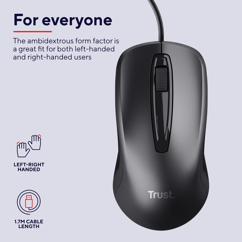 Trust 23733 Carve Wired USB Mouse (3 Buttons and Scroll