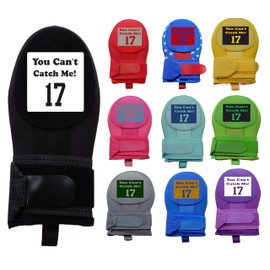 You Can't Catch Me! Series Sliding Mitt with Custom Number Baseball Softball. Baserunner Protection Glove, 10 Color Choices and 2 Sizes