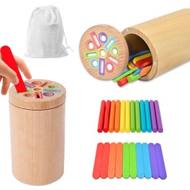 CHICHI:OÜ Montessori Spielzeug ab 3 4 5 Jahre, 2-in-1 Holz Sortierspiel Kinder, Baby Farbe Sortierspiel, Kleinkind Sensorik Motorikspielzeug ab 3 4 5 Jahr, Lernspielzeug Sensorik Kleinkinder