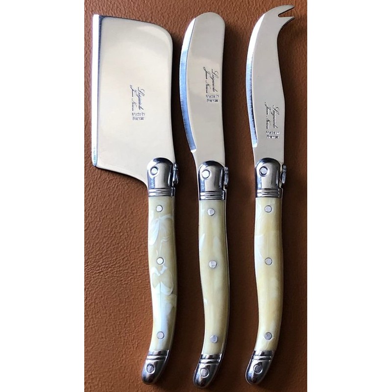 Mini Cheese Knife Set - Pale Horn, Set of 3