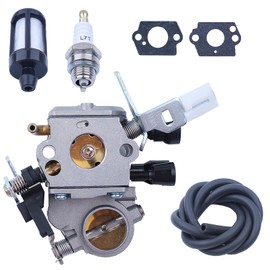 Carburettor Set for Stihl MS171 MS181 MS211 Chainsaw, ADEFOL Carburettor + Air Filter + Spark Plug + Fuel Hose Replacement Parts Accessories