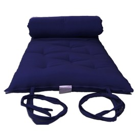Queen Size Navy Traditional Japanese Floor Futon Mattresses, Foldable Cushion Mats, Yoga, Meditaion 60" Wide X 80" Long