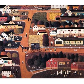 Charles Wysocki "Amish Country" New CUSTOM FRAMED Americana Art Bird in Hand PA