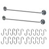 Ikea Steel Kitchen Organizer Set, 2 Rails and 20 Hooks,