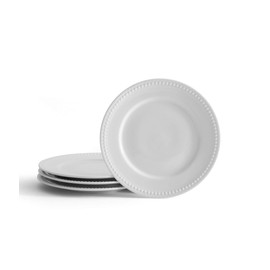 Everyday White Beaded Set of 4 Salad Plates
