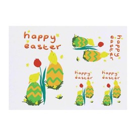 4 x 'Happy Easter Chicks' Temporary Tattoos - Water Resistant, Skin-Safe, Non-Toxic Transfers, Mixed Sizes (TO00083518)