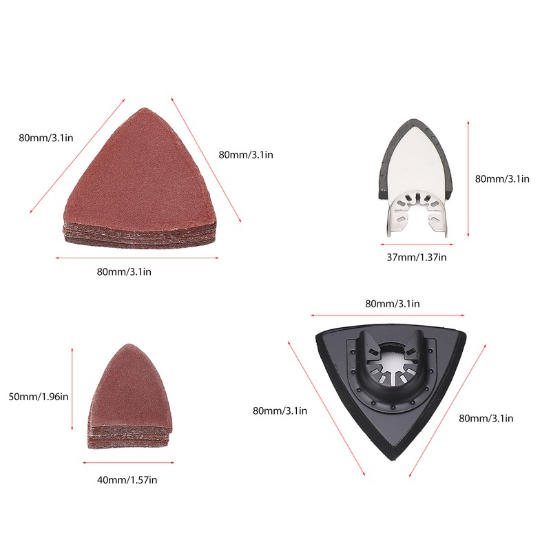 106Pcs Oscillating Tool Sanding Pads Kit for Metal 6Pcs Finger