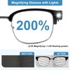 OUSHIUN 200% Magnifying Glasses with Light,USB Rechargeable LED Lighted Magnifying