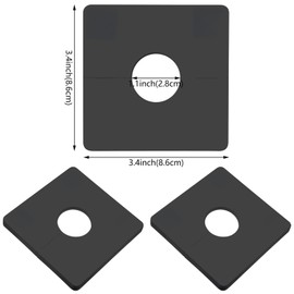 5 Pcs Escutcheon Plate Wall Split Flange 28mm/1.1inch Split Flange Toilet Pipe Flange Cover Pipe Cover Black ABS Plumbing Wall Cover Plates Square Self Adhesive Wall-mounted Kitchen Water Pipe Cover