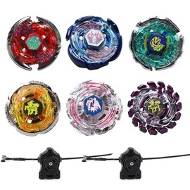 Gyros 6 Pack Bey Burst Battling Tops Metal Fusion Starter Set with Stickers Two Launchers