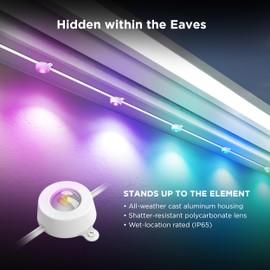 Feit Electric Permanent Outdoor Lights, Smart RGBIC with Tunable White String Lights, 50FT LED Christmas Lights, 2.4GHz WiFi, Work with Alexa and Google Assistant, Weatherproof, SL50-30/RGBTW/AG