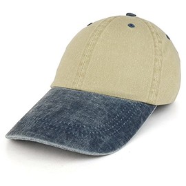 Armycrew Gorra Juvenil de Sarga de algodón Suave teñida con Pigmento Lavado de Perfil bajo, Caqui Azul Marino, Talla única