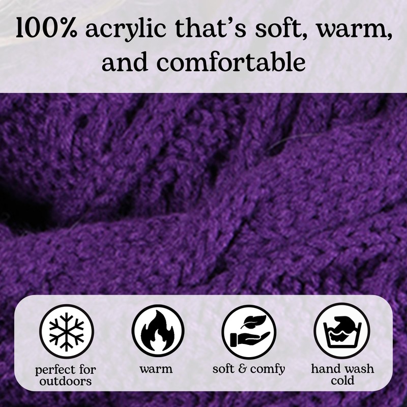 H-6020a-40 Gorro acanalado sólido - morado, talla única
