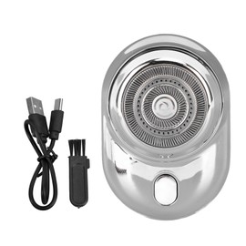 Electric Beard Clipper Men Mini Beard Trimmer Stainless Steel Digital Display Powerful Electric Beard Trimmer Silver