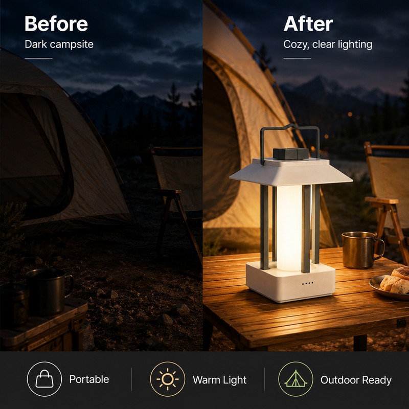 Solar Camping Lantern for Outdoor Lighting – USB Rechargeable Waterproof