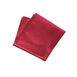 Men's Satin Pocket Square,Solid Color Men’s Handkerchief,12"x12" Formal Suit Accessory,Handcrafted for Weddings, Proms (Red)