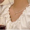 AVANCE Women's Necklace, Heart, Pearl, Chain, Choker
