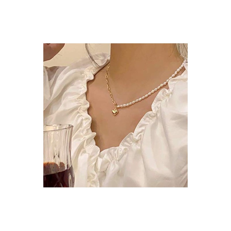AVANCE Women's Necklace, Heart, Pearl, Chain, Choker