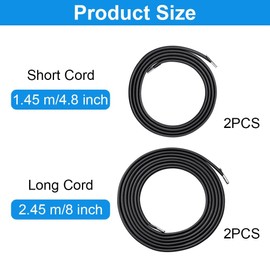 OFFCUP Replacement Cord for Zero Gravity Chair, 4pcs Universal Replacement Elastic Cord, Repair Tool Kit for Sun Loungers Garden Chairs Outdoor Recliners Bungee Chairs Folding Chairs (Black)