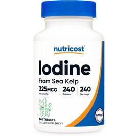 Nutricost Iodine (Natural Iodine from Sea Kelp) 325mcg, 240 Tablets - Non-GMO, Gluten Free