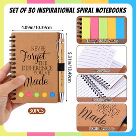 30 Sets Employee Appreciation Gifts Bulk Inspirational Spiral Notebooks with Sticky Notes Motivational Journals Ballpoint Pens Thank You Gifts for Teacher Nurse Coworker (30, Forget)