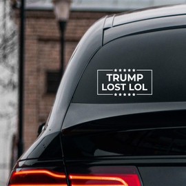 Aurabeam Vinyl Wall Art Decal - Trump Lost LOL - 11" x 22" - Trendy Funny Sarcastic Adult Elections Joke Quote Sticker for Business Office Store Coffee Shop Entrance Door Windows Decor